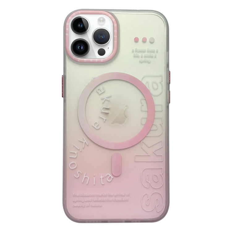 For iPhone 14 Pro Double-Layer Frosted Gradient MagSafe Phone Case