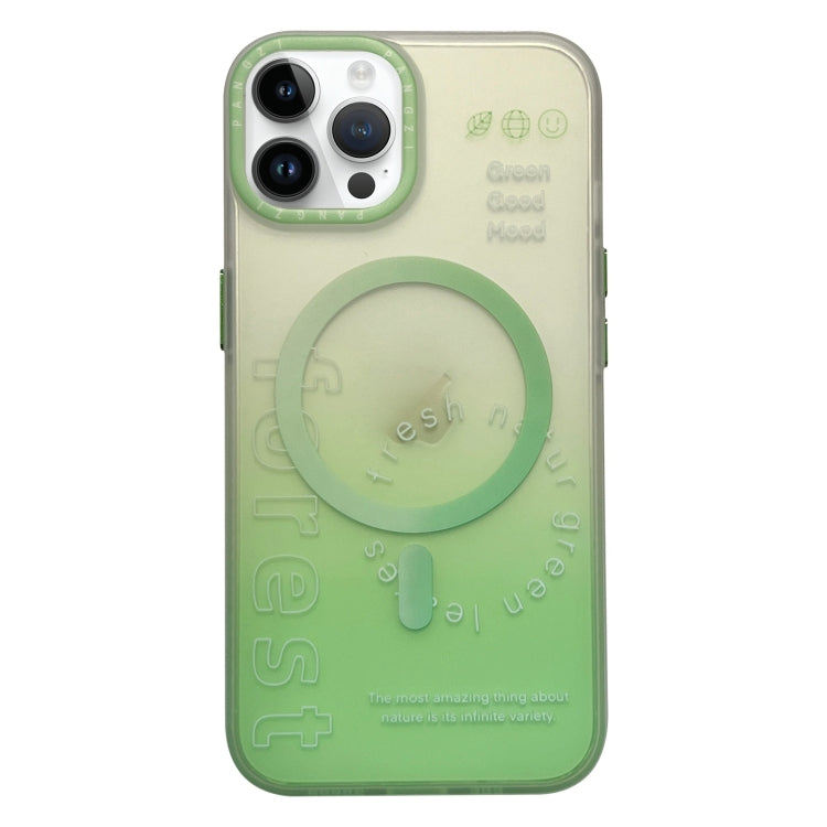 For iPhone 14 Pro Double-Layer Frosted Gradient MagSafe Phone Case