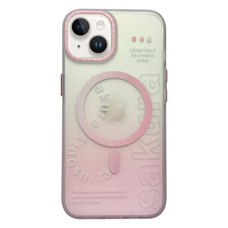 For iPhone 13 Double-Layer Frosted Gradient MagSafe Phone Case