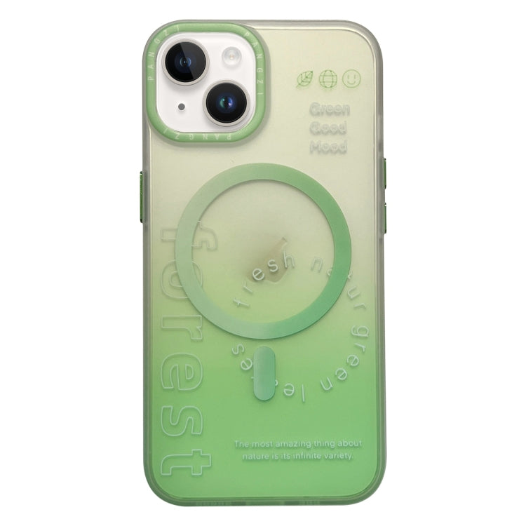 For iPhone 13 Double-Layer Frosted Gradient MagSafe Phone Case
