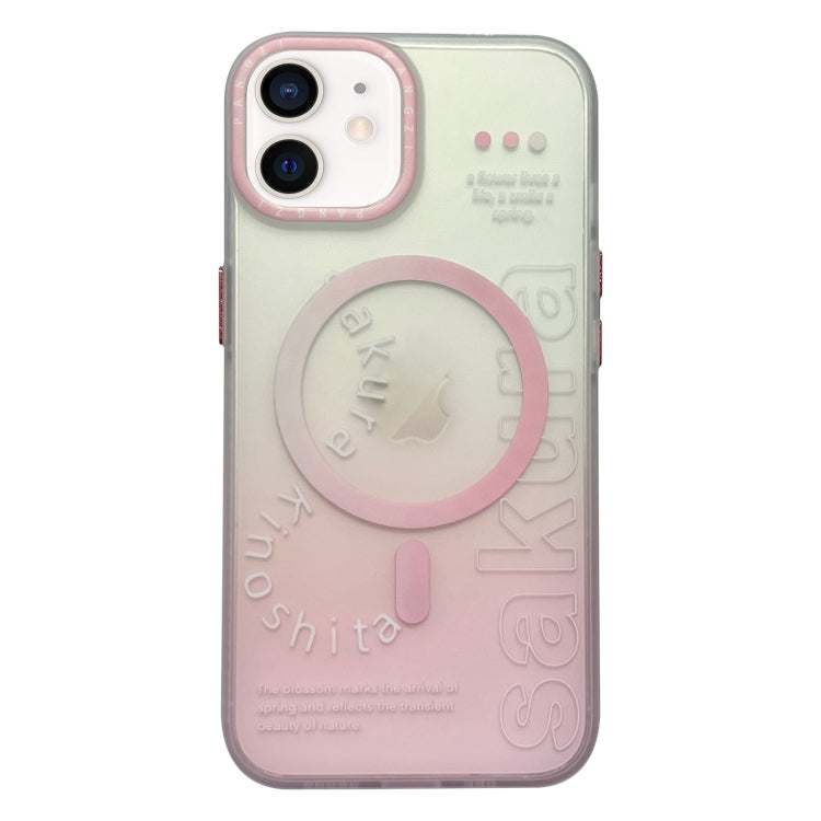 For iPhone 12 Double-Layer Frosted Gradient MagSafe Phone Case