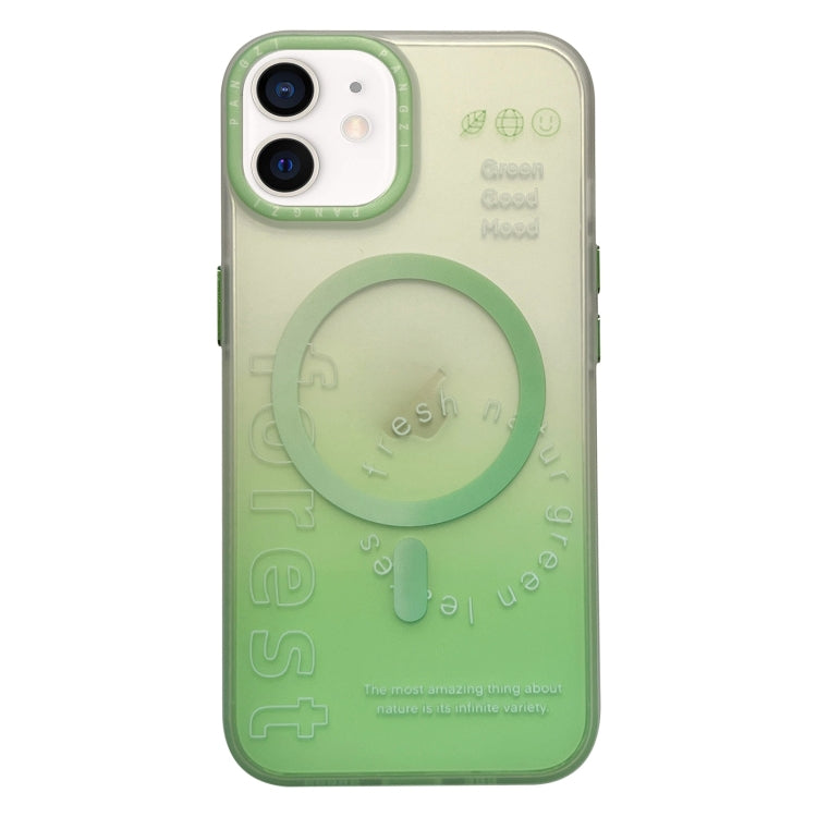 For iPhone 11 Double-Layer Frosted Gradient MagSafe Phone Case