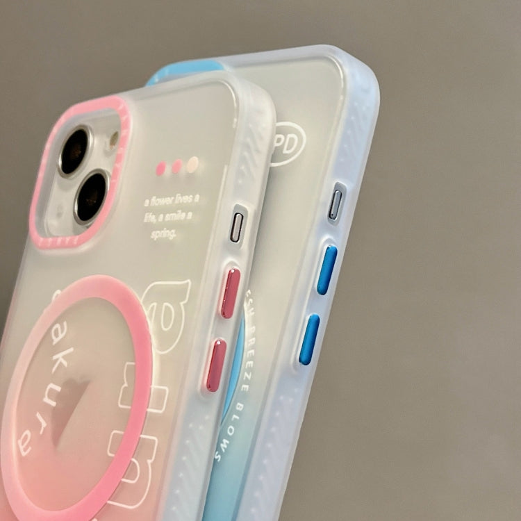 For iPhone 13 Pro Double-Layer Frosted Gradient MagSafe Phone Case