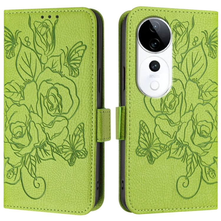 For vivo S19 Pro Embossed Rose RFID Anti-theft Leather Phone Case
