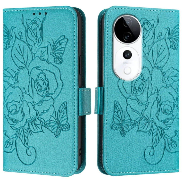 For vivo S19 Pro Embossed Rose RFID Anti-theft Leather Phone Case
