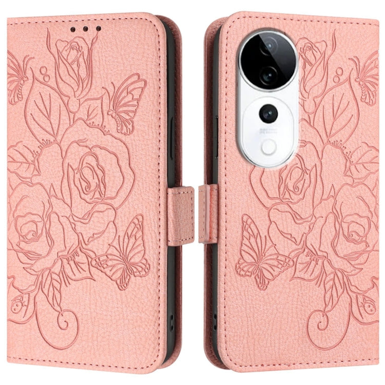For vivo S19 Pro Embossed Rose RFID Anti-theft Leather Phone Case