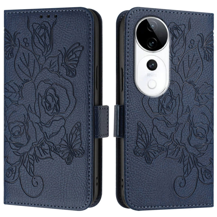For vivo S19 Pro Embossed Rose RFID Anti-theft Leather Phone Case