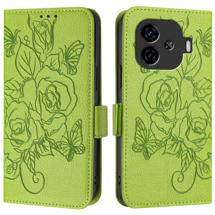 For vivo iQOO Z9 / iQOO Z9 Turbo Embossed Rose RFID Anti-theft Leather Phone Case