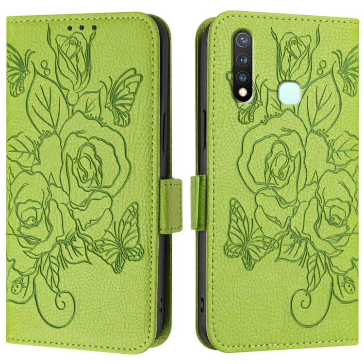 For vivo Y19 / U3 / Y5s / Z5i / U20 Embossed Rose RFID Anti-theft Leather Phone Case