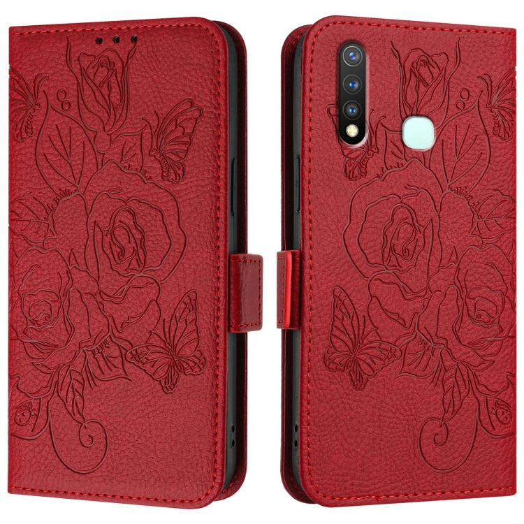 For vivo Y19 / U3 / Y5s / Z5i / U20 Embossed Rose RFID Anti-theft Leather Phone Case