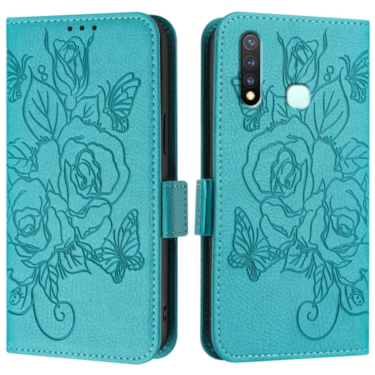 For vivo Y19 / U3 / Y5s / Z5i / U20 Embossed Rose RFID Anti-theft Leather Phone Case