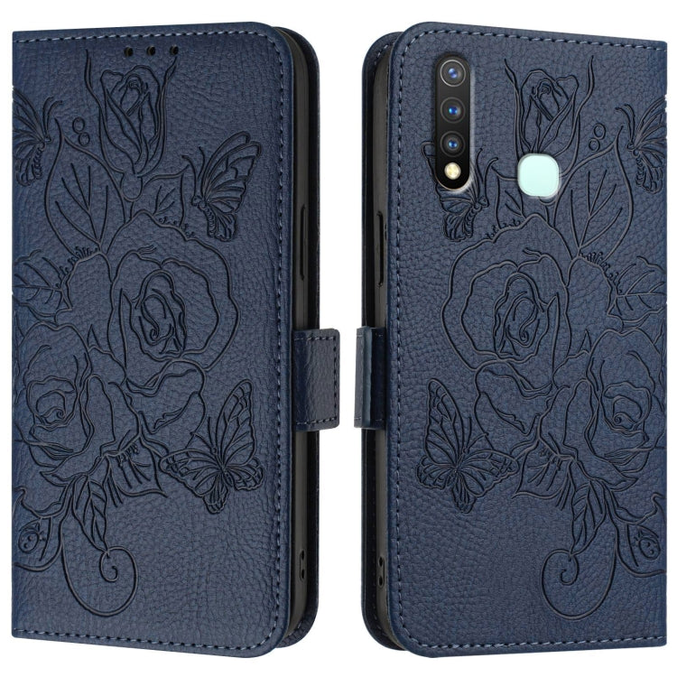 For vivo Y19 / U3 / Y5s / Z5i / U20 Embossed Rose RFID Anti-theft Leather Phone Case