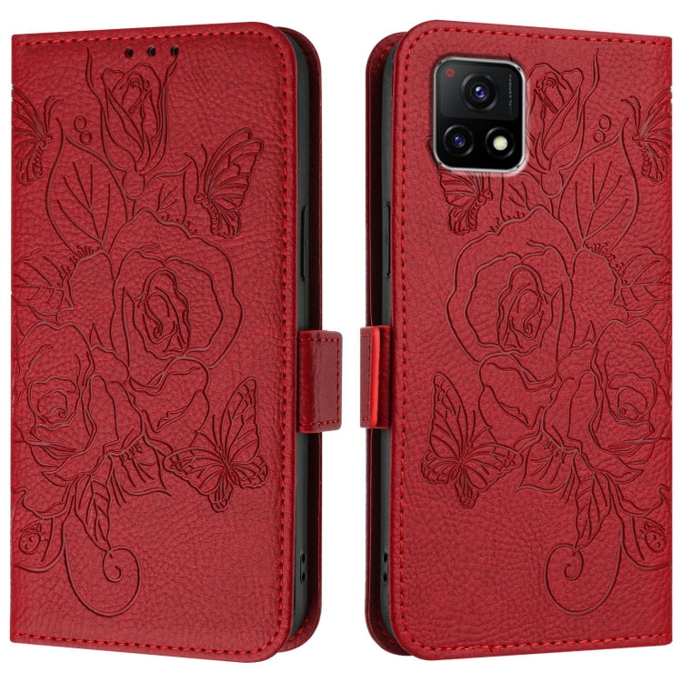 For vivo Y52s / iQOO U3 / Y31s 5G Embossed Rose RFID Anti-theft Leather Phone Case
