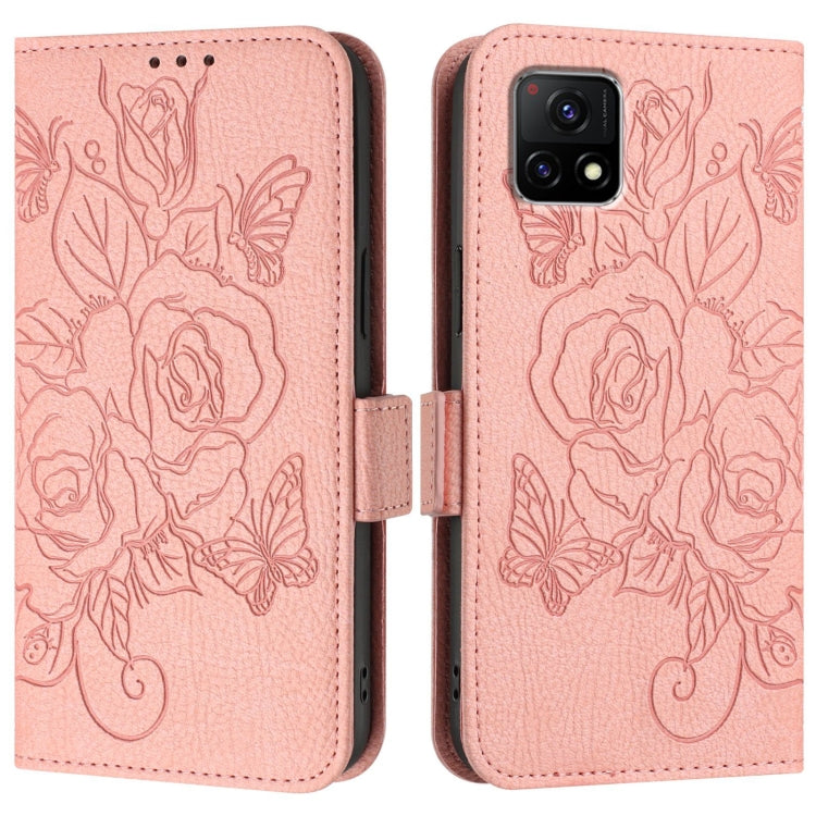 For vivo Y52s / iQOO U3 / Y31s 5G Embossed Rose RFID Anti-theft Leather Phone Case