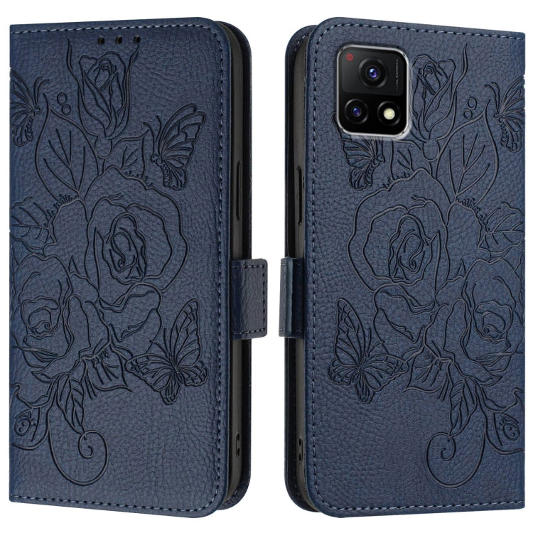 For vivo Y52s / iQOO U3 / Y31s 5G Embossed Rose RFID Anti-theft Leather Phone Case