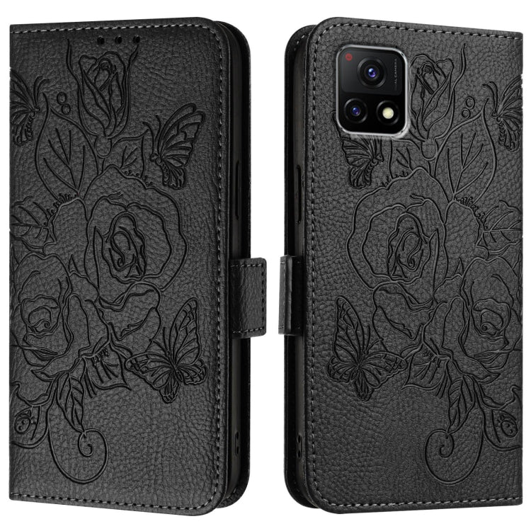 For vivo Y52s / iQOO U3 / Y31s 5G Embossed Rose RFID Anti-theft Leather Phone Case