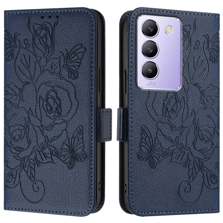 For vivo Y200e 5G Embossed Rose RFID Anti-theft Leather Phone Case