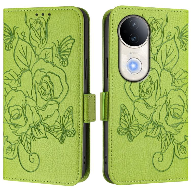 For vivo S20 5G Embossed Rose RFID Anti-theft Leather Phone Case