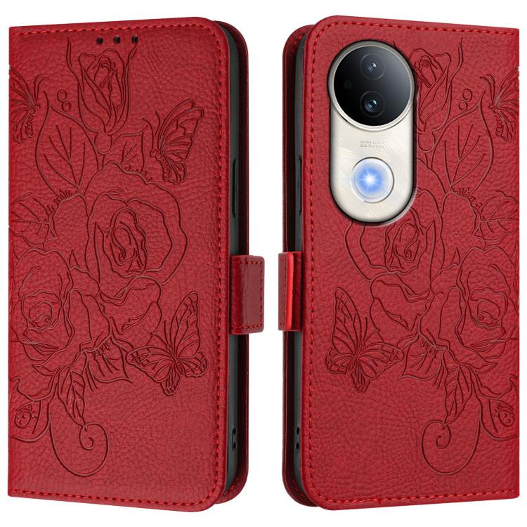 For vivo S20 5G Embossed Rose RFID Anti-theft Leather Phone Case