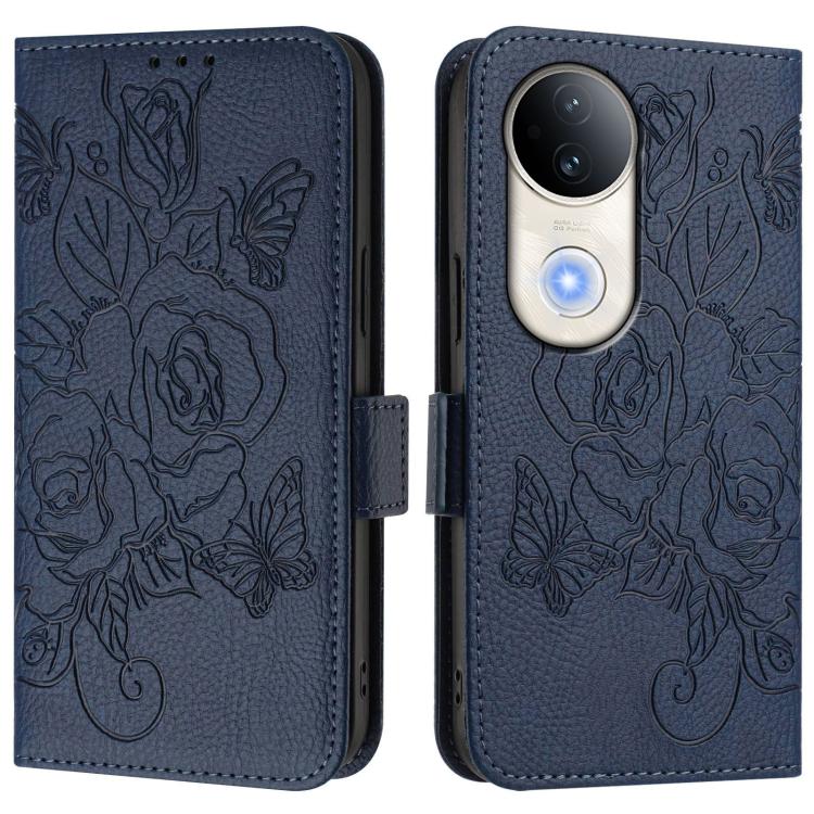 For vivo S20 5G Embossed Rose RFID Anti-theft Leather Phone Case