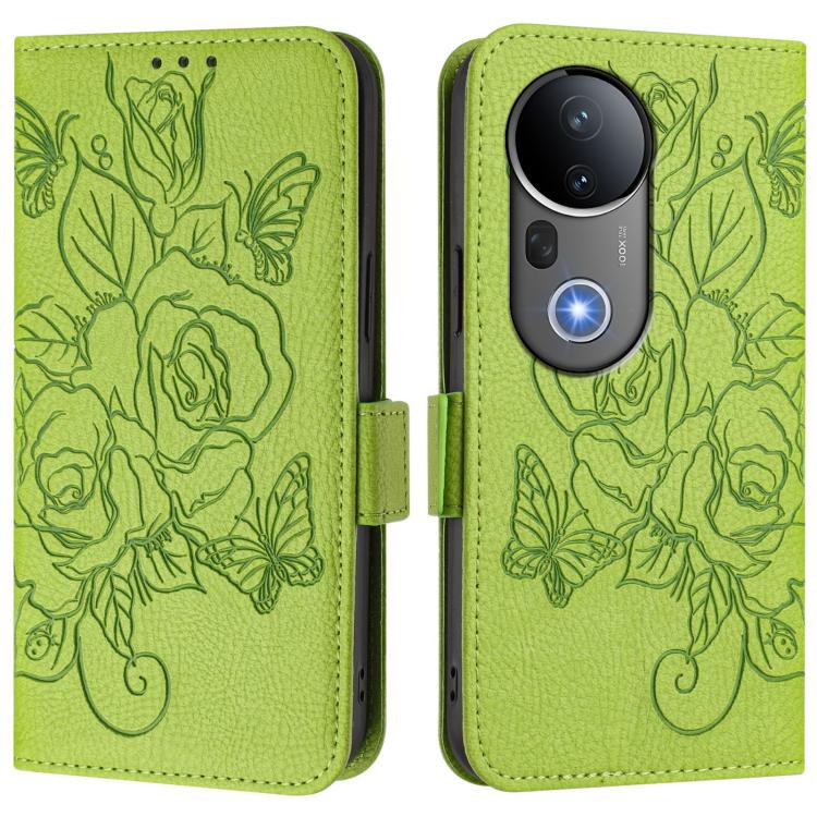 For vivo S20 Pro 5G Embossed Rose RFID Anti-theft Leather Phone Case