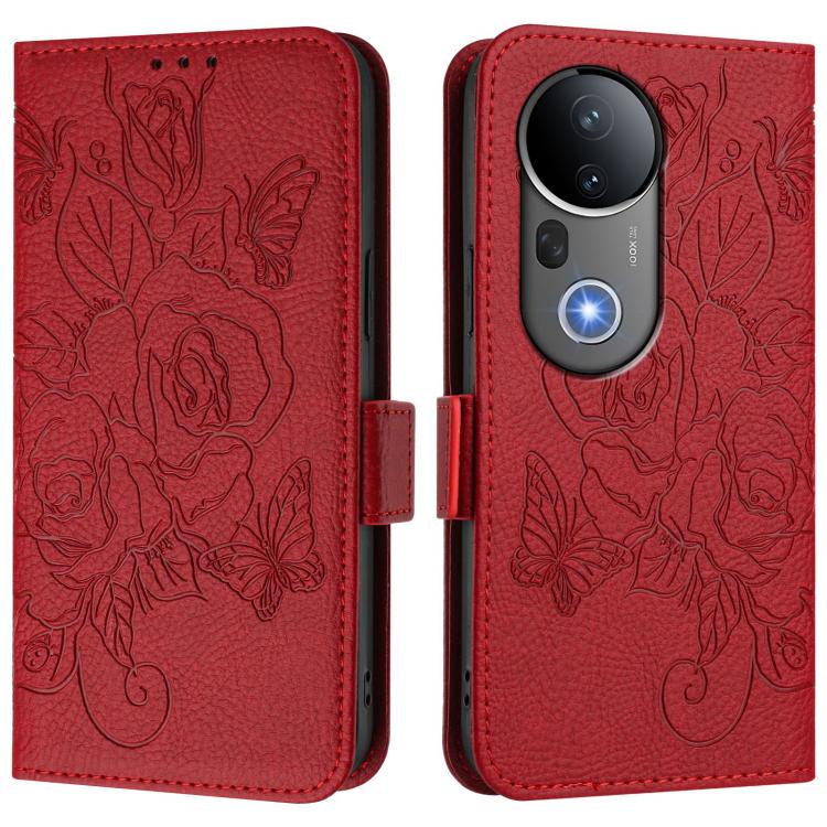 For vivo S20 Pro 5G Embossed Rose RFID Anti-theft Leather Phone Case