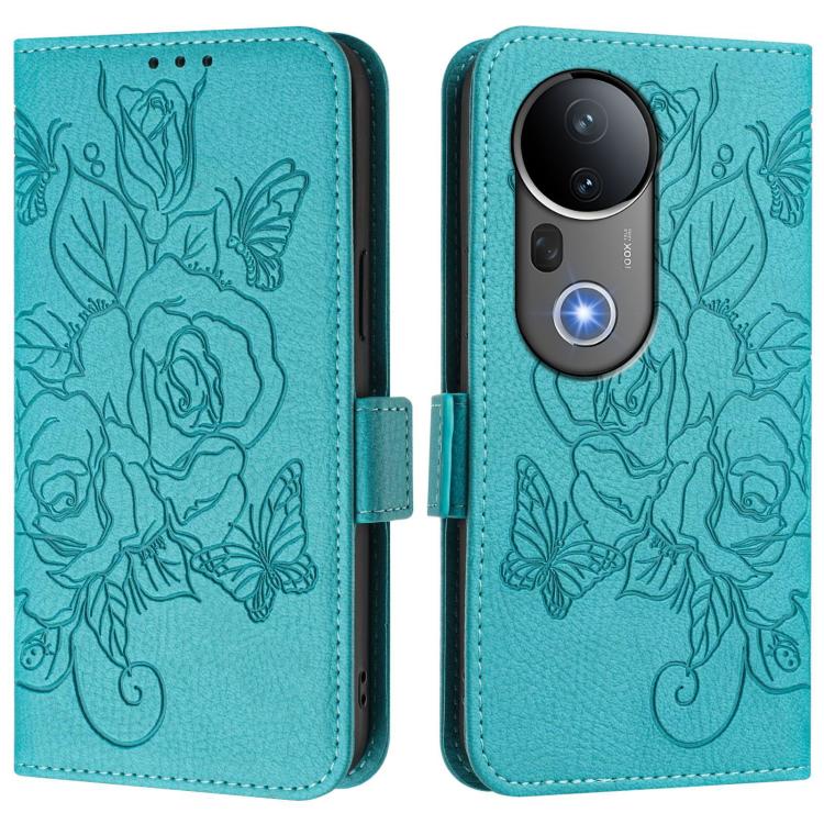 For vivo S20 Pro 5G Embossed Rose RFID Anti-theft Leather Phone Case