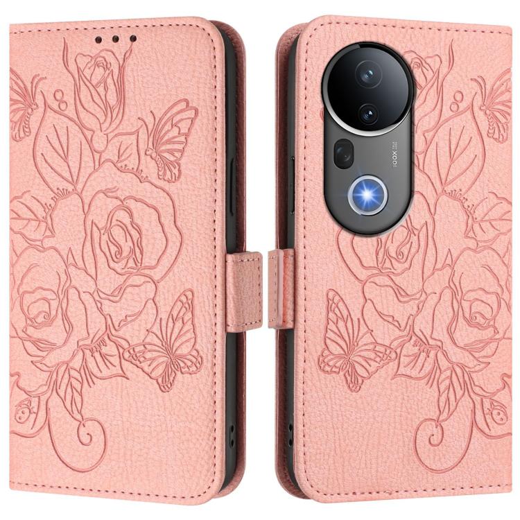 For vivo S20 Pro 5G Embossed Rose RFID Anti-theft Leather Phone Case
