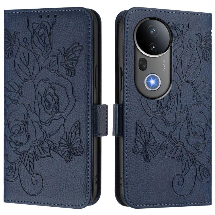 For vivo S20 Pro 5G Embossed Rose RFID Anti-theft Leather Phone Case