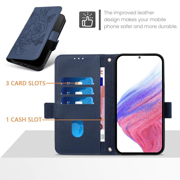 For vivo S20 Pro 5G Embossed Rose RFID Anti-theft Leather Phone Case