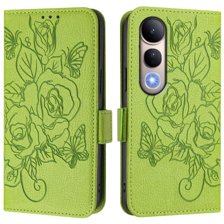 For vivo V50 Lite 5G Embossed Rose RFID Anti-theft Leather Phone Case