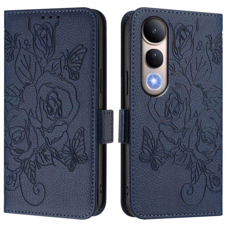 For vivo V50 Lite 5G Embossed Rose RFID Anti-theft Leather Phone Case