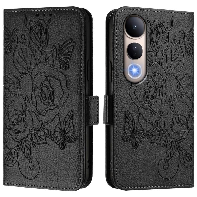 For vivo V50 Lite 5G Embossed Rose RFID Anti-theft Leather Phone Case