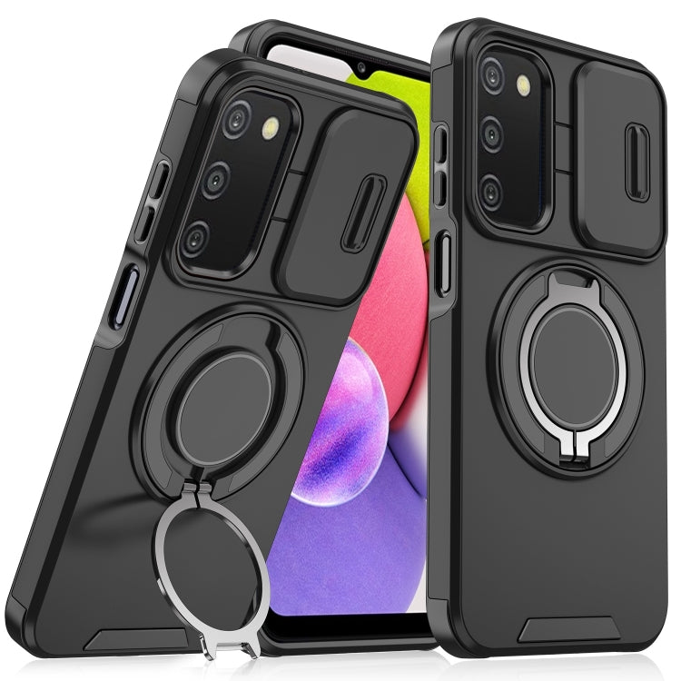 For Samsung Galaxy A03s Sliding Camshield Ring Holder Phone Case