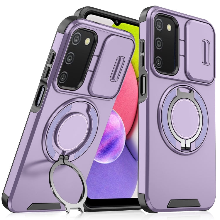 For Samsung Galaxy A03s Sliding Camshield Ring Holder Phone Case