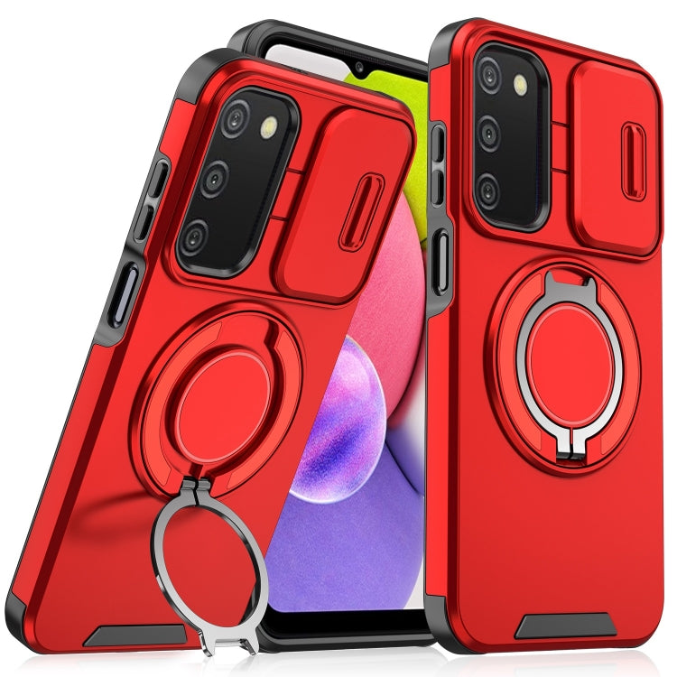 For Samsung Galaxy A03s Sliding Camshield Ring Holder Phone Case