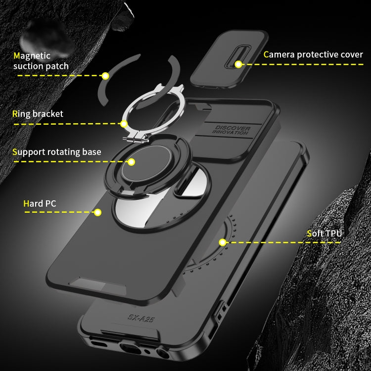 For Samsung Galaxy A15 Sliding Camshield Ring Holder Phone Case