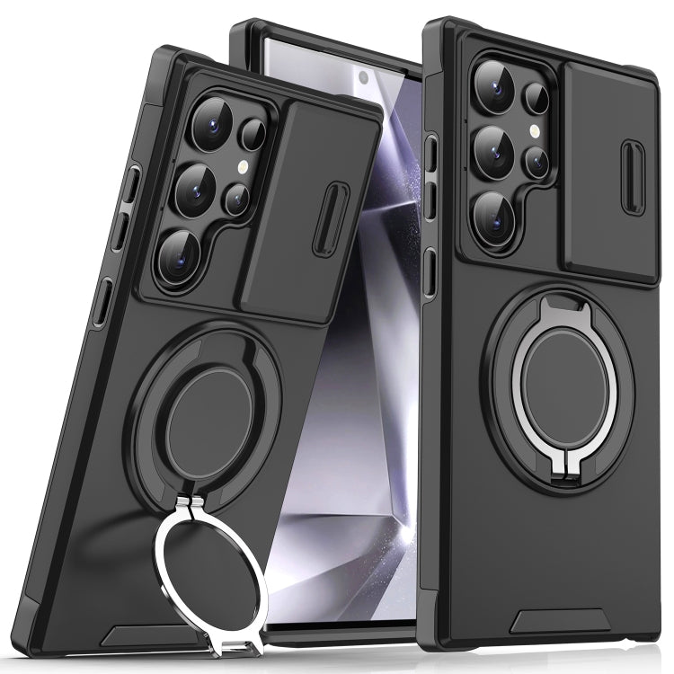 For Samsung Galaxy S24 Ultra 5G Sliding Camshield Ring Holder Phone Case