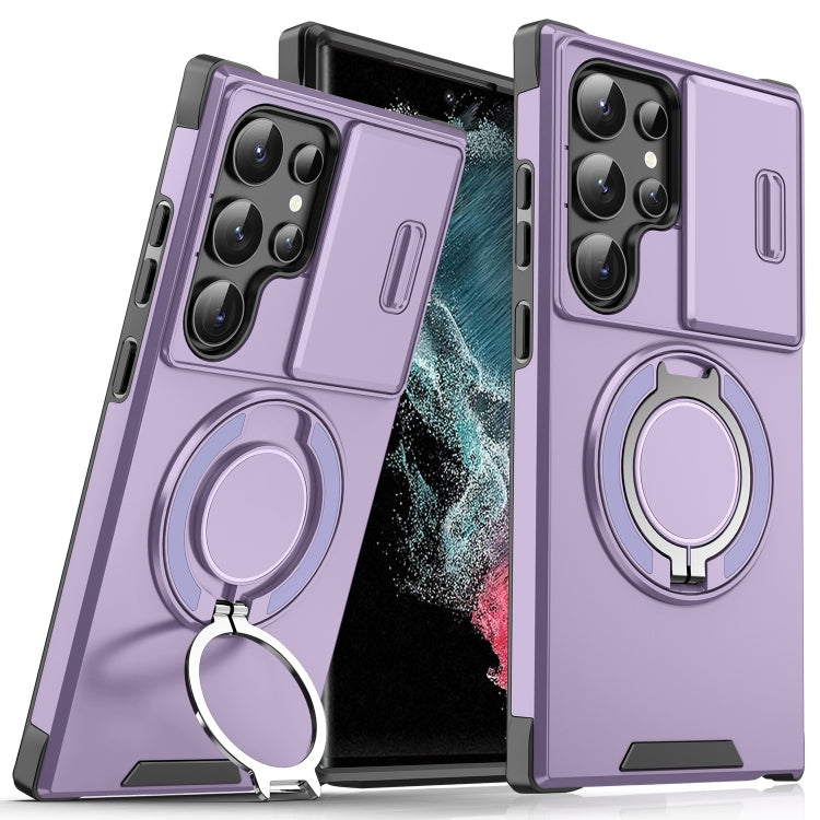 For Samsung Galaxy S22 Ultra 5G Sliding Camshield Ring Holder Phone Case