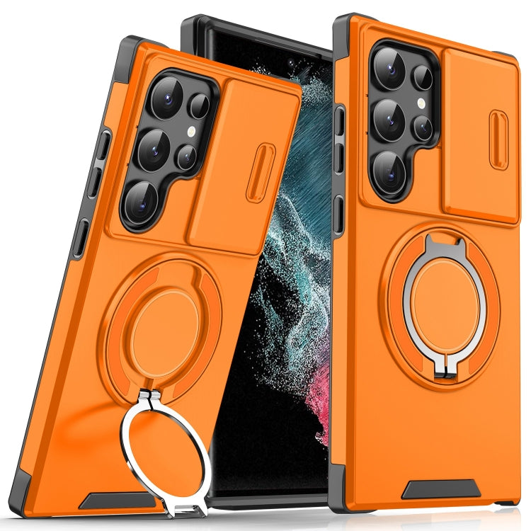 For Samsung Galaxy S22 Ultra 5G Sliding Camshield Ring Holder Phone Case