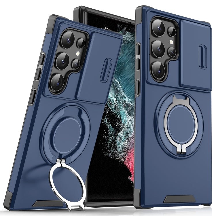 For Samsung Galaxy S22 Ultra 5G Sliding Camshield Ring Holder Phone Case
