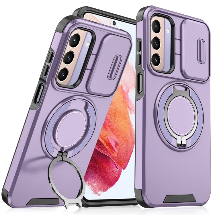 For Samsung Galaxy S21 5G Sliding Camshield Ring Holder Phone Case