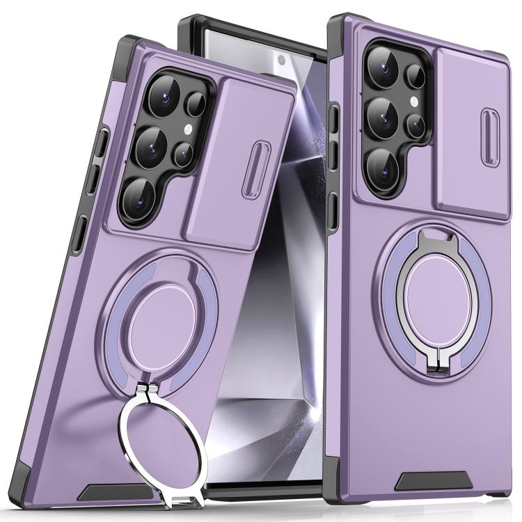 For Samsung Galaxy S25 Ultra 5G Sliding Camshield Ring Holder Phone Case