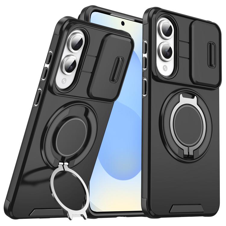 For Samsung Galaxy S25 Edge 5G Sliding Camshield Ring Holder Phone Case