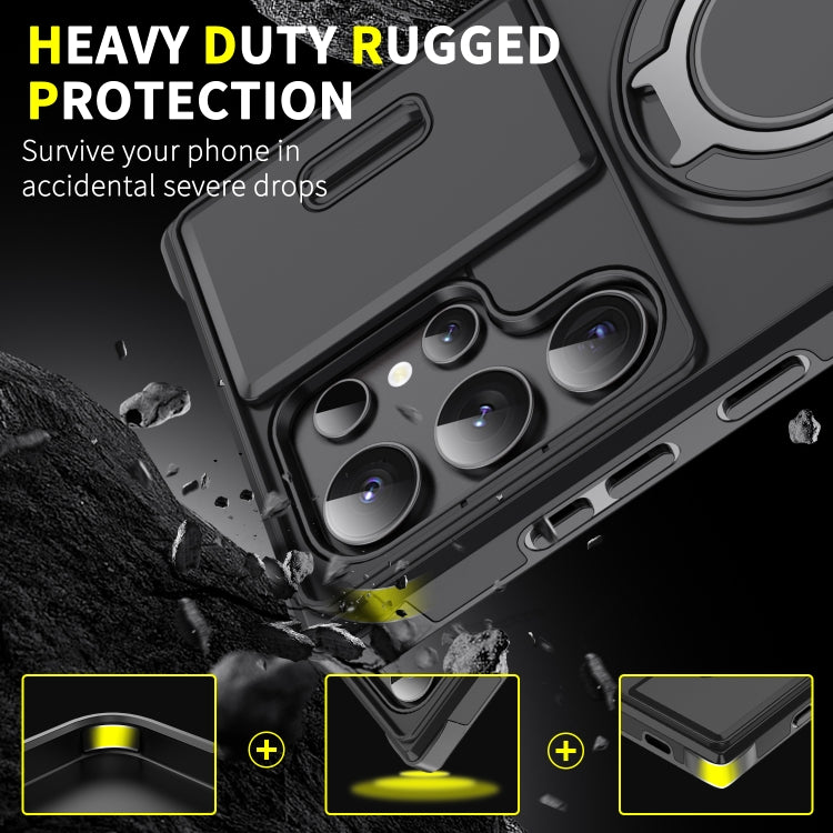 For Samsung Galaxy S25 Ultra 5G Sliding Camshield Ring Holder Phone Case