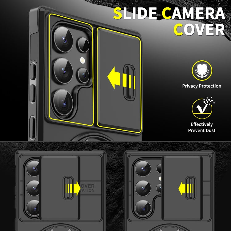 For Samsung Galaxy S25 Ultra 5G Sliding Camshield Ring Holder Phone Case