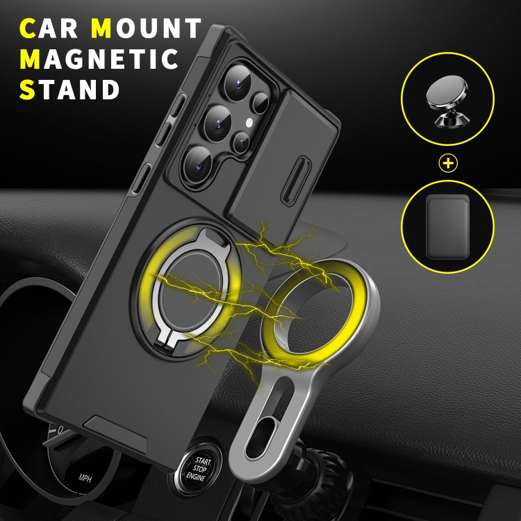 For Samsung Galaxy S25 Ultra 5G Sliding Camshield Ring Holder Phone Case