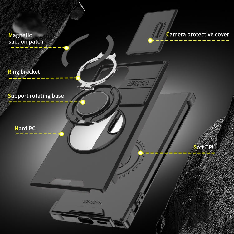 For Samsung Galaxy S24 FE 5G Sliding Camshield Ring Holder Phone Case