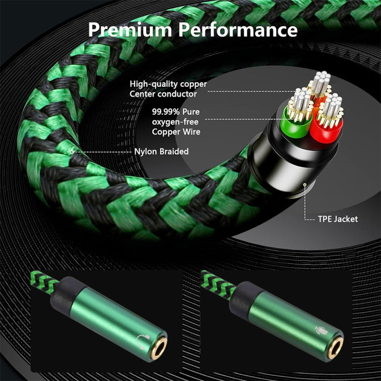 USB-A to Dual 3.5mm Separate Style Audio Adapter Cable, Length:3m - Green