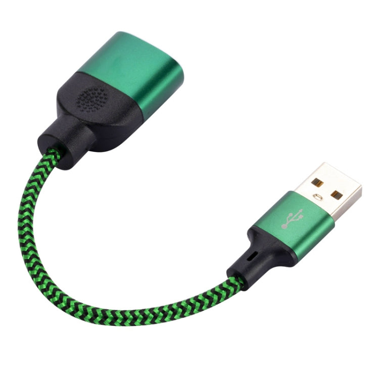 USB-A to Dual 3.5mm Integrated Style Audio Adapter Cable, Length:1m - Green